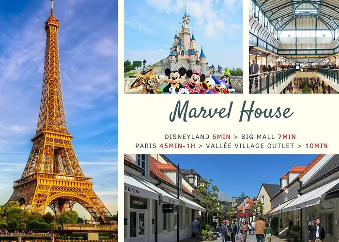 Marvel House - Disneyland 5min, Private Parking, Terrace Hébergement de vacances Magny-le-Hongre